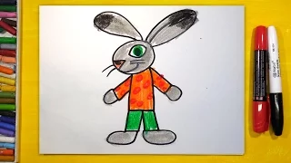 Как нарисовать Зайчика, Урок рисования для детей от 3 лет