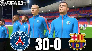 FIFA 23 - MESSI, RONALDO, MBAPPE, NEYMAR, ALL STARS - PSG 30 - 0 FC BARCELONA