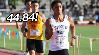 Justin Robinson 400m In 44.84!