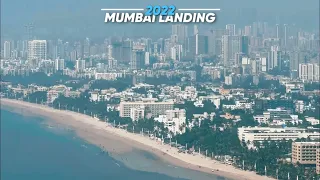 Landing at Mumbai Airport with Amazing Views of Mumbai City 2022 - 4K