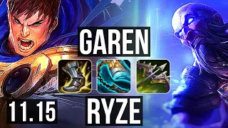 GAREN vs RYZE (TOP) | 9/0/7, 3.7M mastery, 1000+ games, Legendary | KR Diamond | v11.15