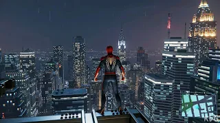 Marvel’s Spider-Man Remastered - Night Rain - Open World Free Roam Gameplay (PC UHD) [4K60FPS]