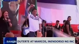 SAKSI: Duterte at Marcos, ineendorso ng INC