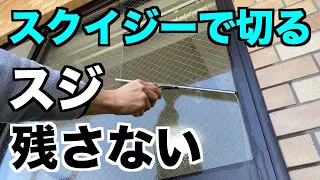 【窓ガラス掃除】スクイジーの使い方。プロ用の洗剤もご紹介。スジ・ムラを残さずキレイに。