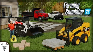 Patio Construction With New Equipment!! (FS22 Landscaping)