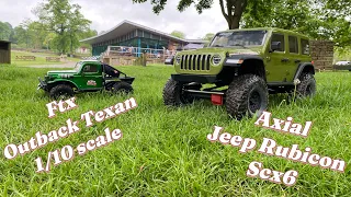 Morning Summer crawl — Ftx Outback Texan 1/10 Scale…and..Axial Jeep Rubicon Scx6…!!!