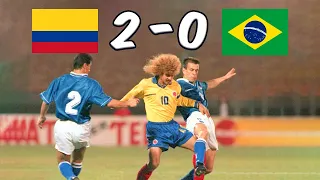 With 2 assists from Valderrama, Colombia beats Brazil (Copa América 1991)