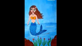 Easy mermaid drawing||how to draw mermaid step by step