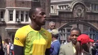 Usain Bolt Warming up at Penn Relays