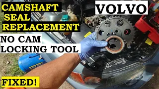 VOLVO CAMSHAFT SEAL REPLACEMENT WITHOUT CAM LOCKING TOOL (NON-VVT) |  TIMING BENT TENSIONER SETTINGS