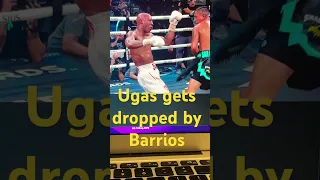 Mario Barrios drops Ugas with left hook. Ouch! #boxing