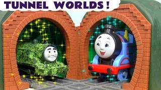 Toy Train Tunnel Stories with Thomas Trains and Tom Moss