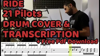 Ride - Twenty One Pilots Drum Cover + Transcription (Free PDF sheet music / score)