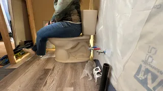 Putting our main bathroom together for our off grid homestead