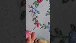 Satin stitch, embroidery tutorial for beginners #shorts #handembroidery #flowerembroidery