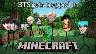 BTS Stickman | BTS Gets Stuck inside Minecraft!