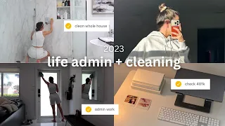 LIFE ADMIN DAY + Entire house clean with me 2023 | Starting 2023 on the right foot (productive vlog)