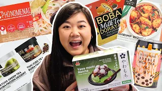 TRYING EVERY COSTCO ASIAN FOOD PRODUCT PART 2! (sushi, boba ice cream, pho, udon, wontons & more)