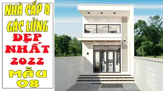 Nhà gác lửng hiện đại ngang 5m thiết kế có giếng trời 3 phòng ngủ |5x20.8m