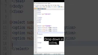 Drop Down in HTML