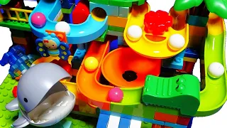 Marble run race  ☆ Summary video Colorful block marble dinosaur！Compilation  45min long video!!