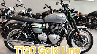 Đặc biệt Triumph T120 bản Gold Line 2022 đi lướt, xe rất đẹp