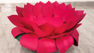 DIY Lotus Flower/Gauri Ganapati Decoration Ideas/Gauri Stand Lotus/Sansa's Artistry