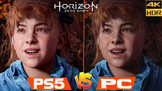 Horizon Zero Dawn - PS5 vs PC - Cutscene Graphics Comparison - 4K HDR