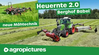 Heuernte am Berghof Babel | Fendt & Carraro mit BB Umwelttechnik Doppelmessermähwerk & Kammschwader