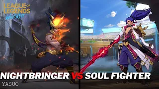 Yasuo Soul Fighter VS Nightbringer Skins Comparison Wild Rift