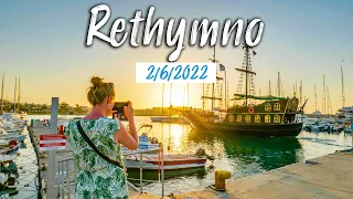 Rethymno Crete, Walking Tour 4k HDR, Kreta Greece 2022