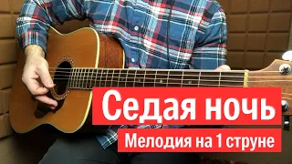 Седая ночь на одной струне на гитаре