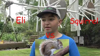 Eli vs Squirrel...The Final Chapter!  Squirrel Ninja Rope Course...Squirrel Pranks