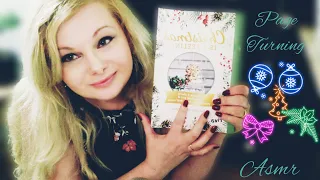 Page Turning 🎄 ASMR Christmas Book ( glossy pages, soft spoken, tracing, inaudible whispering)