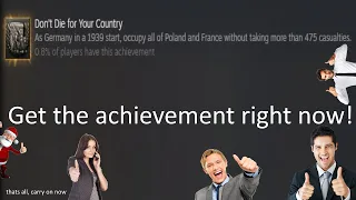 How to get the hoi4 achievement dont die for your country in minutes!