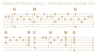 Happy Birthday Song with Guitar Tab - Melody Enjoyer