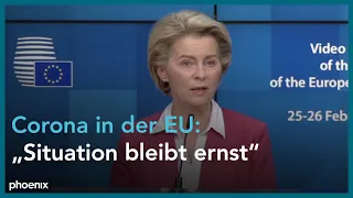 EU-Gipfel: Ursula von der Leyen und Charles Michel nach den Beratungen u.a. zur Corona-Pandemie