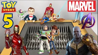 TOY STORY AND MARVEL MEET IN PART 2 OF THEIR BATTLE AT THE SHREDDING MACHINE (EPIC BATTLE) SEE THIS!