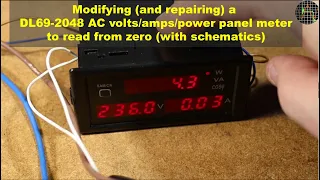 Modifying (and repairing) a DL69-2048 AC volt/amps/power panel meter to read from 0  (+schematics)