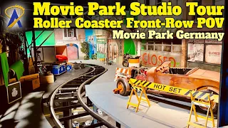 Movie Park Studio Tour Roller Coaster Front Row POV at Movie Park Germany