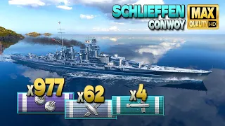 Battleship Schlieffen saving the Convoy - World of Warships