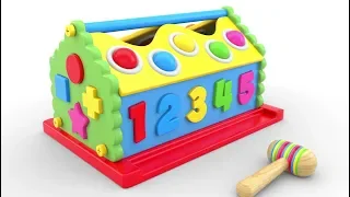 Learn Colors, Numbers and Shapes with Wooden Hammer Educational Toys