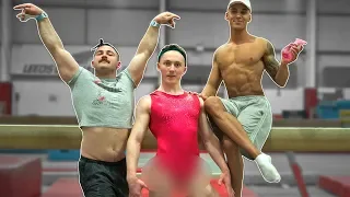 MEN TRY 'WOMENS' GYMNASTICS CHALLENGE {Good Luck}