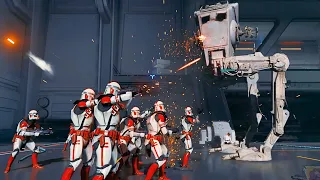 Clone Troopers VS AT-ST | STAR WARS JEDI SURVIVOR