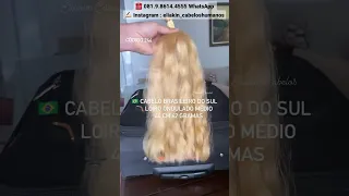 Cabelo Humano Loiro Brasileiro do Sul Ondulado 44 Cm 62 Gramas Mega Hair