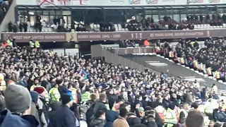 Away fans at West ham United match 16.1.18