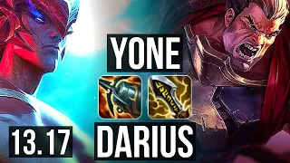 YONE vs DARIUS (TOP) | 600+ games, 4/1/2 | EUW Challenger | 13.17