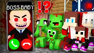 Why BOSS BABY.EXE Called JJ and Mikey Family - in Minecraft Maizen!