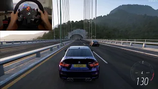 Forza horizon 5 - Bmw m4 coupe steering wheel 4k gameplay with fanatec bmw wheel