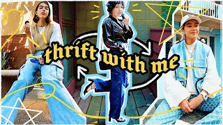Come thrift with me for DENIM! ✨🤠 thrift haul try on jeans summer style depop vintage trends 2022